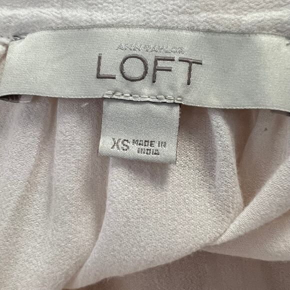 LOFT Cream Color Peasant Top Embellished Eyelet XS Angelic Fairy Romantic - Picture 5 of 5